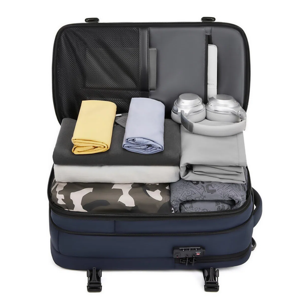 SIXRUN Sac à Dos de Compression Sous Vide, Sac à Dos de Voyage Extensible et étanche avec Organisateur pour Ordinateur Portable de 17 Pouces et Compartiments Multi-secs et Humides